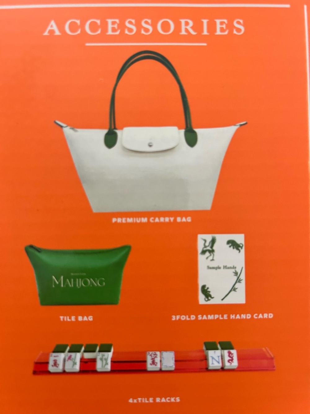 NIB Mahjong Limited Edition Game Set Game Mat, Carry Bag, Tiles & Bag, 4 Racks - Picture 8 of 11
